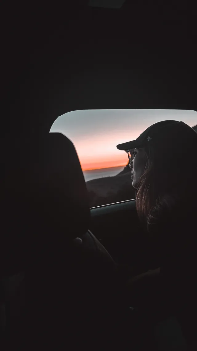 Sunset from a car window, photo by Borombo